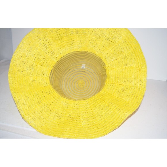 Vtg Floppy Sun Hat Groovy Mod 1970s Women Medium Beach Summer Bucket Prop Yellow main image 9